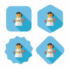 wedding bride flat icon with long shadow eps10 N70