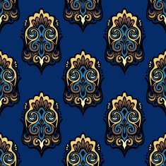 Abstract damask floral seamless vector pattern