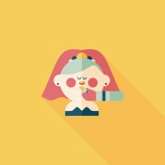 wedding bride flat icon with long shadow eps10 N76
