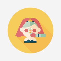 wedding bride flat icon with long shadow eps10 N77