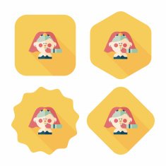wedding bride flat icon with long shadow eps10 N78