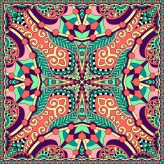 silk neck scarf or kerchief square pattern design in ukrainian N12