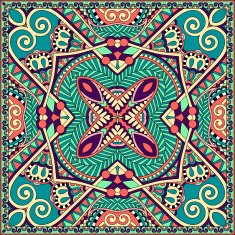 silk neck scarf or kerchief square pattern design in ukrainian N13