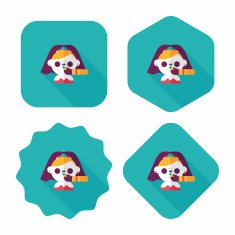 wedding bride flat icon with long shadow eps10 N81
