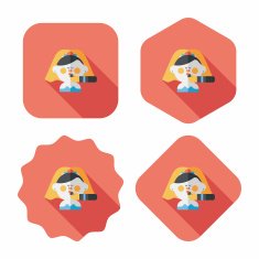 wedding bride flat icon with long shadow eps10 N84