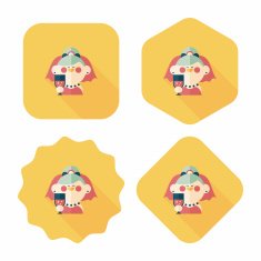 wedding bride flat icon with long shadow eps10 N90