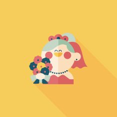 wedding bride flat icon with long shadow eps10 N100