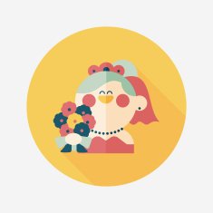 wedding bride flat icon with long shadow eps10 N101