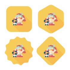 wedding bride flat icon with long shadow eps10 N102