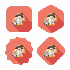 wedding bride flat icon with long shadow eps10 N108