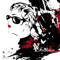 Fashion girl in sketch-style N89