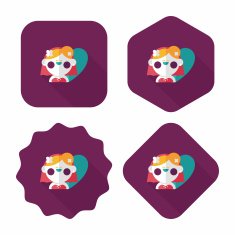 wedding bride flat icon with long shadow eps10 N116