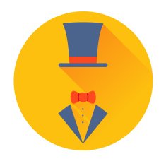 cylinder hat with butterfly icon