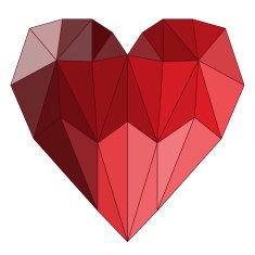 geometric abstract polygonal heart for valentines day or wedding