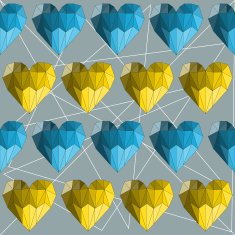 geometric abstract polygonal hearts for valentines day or wedding