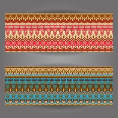 set of beautiful vintage ornate banners