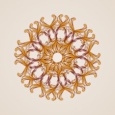 Brown circular vector element