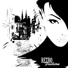 Fashion girl vector illustration N4