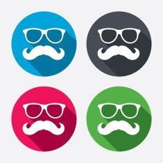 Mustache and Glasses sign icon Hipster symbol N4