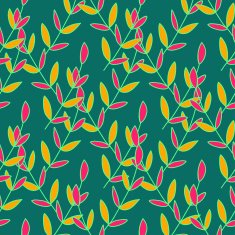 Nature seamless pattern of colored leaves Vector illustration N7