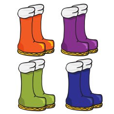 four pair of boots