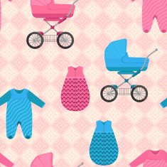 pattern of baby sleeping bags and buggies N2