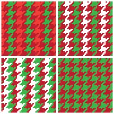 Christmas Pixel Houndstooth Patterns