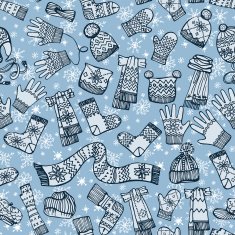 Knitted clothing accessories seamless pattern Sketchy