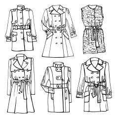 Outline Sketchy clothing Females coat set N2