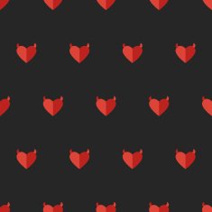 Vector flat devil heart seamless pattern