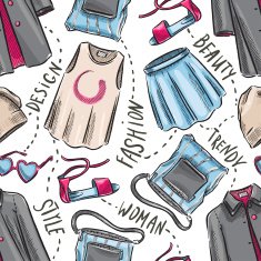 seamless background with women's clothing N2