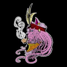 Cat smoking a pipe N2