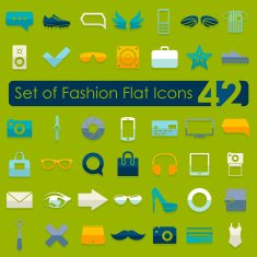 Set of fashion flat icons N10