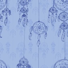 Seamless illustration with dream catchers