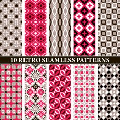 set of 10 retro seamless patterns