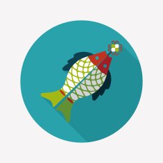 Chinese New Year flat icon with long shadow eps10 N23