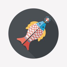 Chinese New Year flat icon with long shadow eps10 N24