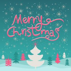 Merry Christmas lettering Greeting Card