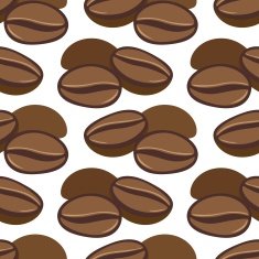 Hand drawn seamless pattern with coffee beans N2