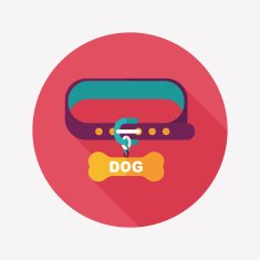 Pet dog chains flat icon with long shadow eps10 N46