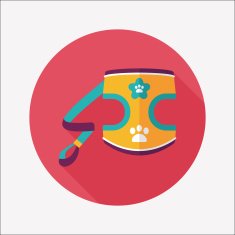 Pet Clothes flat icon with long shadow eps10 N36