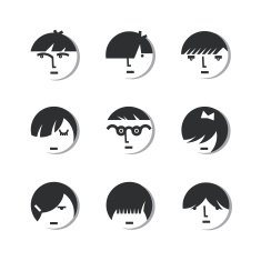 Boys And Girls Head Icons