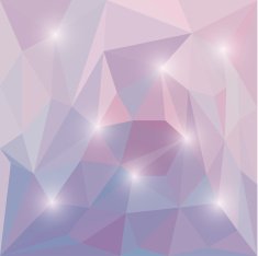 Abstract soft pink shining triangular geometric background with glaring lights