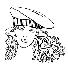Hand-drawn fashion model Vector illustration Woman's face