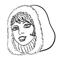 Hand-drawn fashion model Vector illustration Woman's face N5