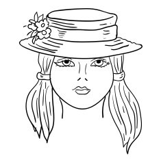 Hand-drawn fashion model Vector illustration Woman's face N8