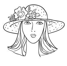 Hand-drawn fashion model Vector illustration Woman's face N12
