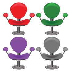 set of modern chairs