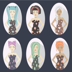 Flat girls fashion avatars