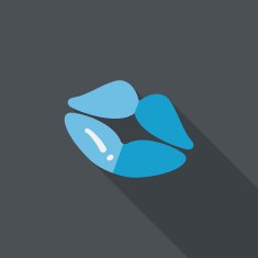 Valentine's Day lip flat icon with long shadow eps10 N10